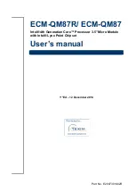 Preview for 1 page of Avalue Technology ECM-QM87 User Manual