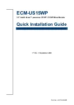 Preview for 1 page of Avalue Technology ECM-US15WP Quick Installation Manual