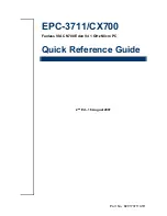 Preview for 1 page of Avalue Technology EPC-3711 Quick Reference Manual