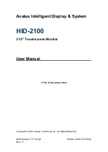 Avalue Technology HID-2100 User Manual preview