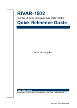 Preview for 1 page of Avalue Technology RIVAR-1502 Quick Reference Manual