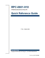 Preview for 1 page of Avalue Technology RPC-0801-910 Quick Reference Manual