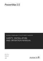 Предварительный просмотр 1 страницы AVANCIS POWERMAX 3.5 Safety, Installation, And Operation Manual