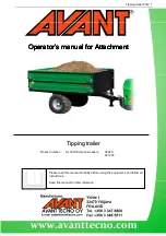 Preview for 1 page of AVANT A21200 Operator'S Manual For Attachment