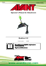 Preview for 1 page of AVANT A33747 Operator'S Manual For Attachment