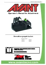 AVANT A36031 Operator'S Manual For Attachment preview