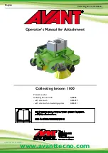 Preview for 1 page of AVANT A36883 Operator'S Manual For Attachment