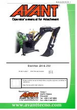 AVANT Backhoe 220 Operator'S Manual preview