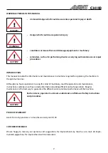 Предварительный просмотр 2 страницы AVANT CH100 Operator'S Manual