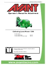 AVANT Collecting Lawn Mower 1200 A21315 Operator'S Manual preview