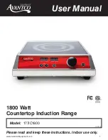 Avantco Equipment 177IC1800 User Manual предпросмотр