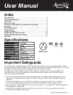 Preview for 2 page of Avantco Equipment 177IC3500 User Manual