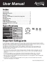 Preview for 2 page of Avantco Equipment 177IC35DB User Manual