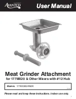 Avantco Equipment 177MX20GRNDR User Manual preview