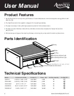 Предварительный просмотр 2 страницы Avantco Equipment 177RG1830 User Manual