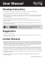 Preview for 4 page of Avantco Equipment RG1812 User Manual