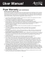 Preview for 22 page of Avantco 177FF300L User Manual