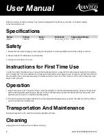 Preview for 2 page of Avantco EG16 User Manual