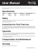 Preview for 2 page of Avantco EG24 User Manual