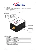 Предварительный просмотр 3 страницы Avantes FOS-2-INL Operation And Installation Manual