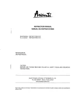 Avanti 18DYW Instruction Manual предпросмотр