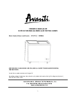 Preview for 1 page of Avanti CF211G Instruction Manual