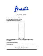 Preview for 1 page of Avanti EWC2700DZ Instruction Manual