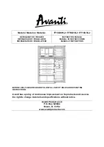 Avanti FF18D0W-2 Instruction Manual предпросмотр