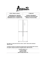 Предварительный просмотр 1 страницы Avanti FF4D15H3S Instruction Manual