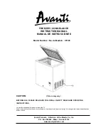 Preview for 1 page of Avanti FREEZER / CONGELADOR CF103 Instruction Manual