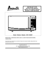 Preview for 1 page of Avanti MO1108SST Instruction Manual