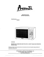 Avanti mo629t Instruction Manual preview