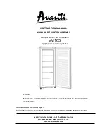 Avanti UPRIGHT FREEZER VM165 Instruction Manual preview