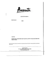 Avanti WD31 Instruction Manual preview