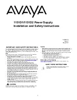 Preview for 1 page of Avaya 1151D1 Installation And Safety Instructions