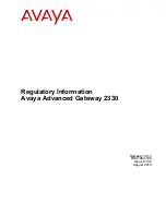 Preview for 1 page of Avaya Advanced Gateway 2330 Regulatory Information