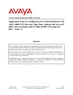 Предварительный просмотр 1 страницы Avaya AXIS A8004-VE Application Notes