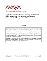 Avaya ClearOne Converge Pro VH20 Application Notes preview