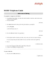 Предварительный просмотр 1 страницы Avaya Definity 8410D User Manual