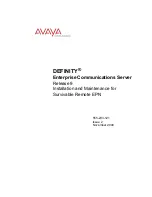 Предварительный просмотр 1 страницы Avaya DEFINITY SERIES Installation And Maintenance Manual