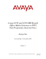 Avaya G250-BRI User Manual preview