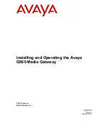 Preview for 1 page of Avaya G860 Installing And Operating