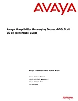 Avaya HMS 400 Quick Reference Manual предпросмотр