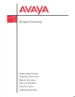 Preview for 1 page of Avaya Integral E3 analog Operating Instructions Manual