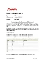 Предварительный просмотр 1 страницы Avaya IP Office 5402 Technical Tip