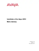 Preview for 1 page of Avaya Media Gateway G350 Installation Manual