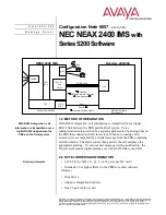 Предварительный просмотр 1 страницы Avaya NEC NEAX 2400 IMS Configuration Note