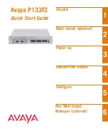 Предварительный просмотр 1 страницы Avaya P133F2 Quick Start Manual