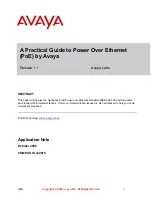 Предварительный просмотр 1 страницы Avaya Power Over Ethernet Practical Manual