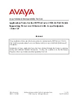 Preview for 1 page of Avaya PROCURVE 2520-24-POE Application Notes